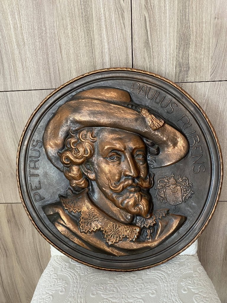 Antieke Rubens koperen wandplaat, Ophalen of Verzenden, Koper