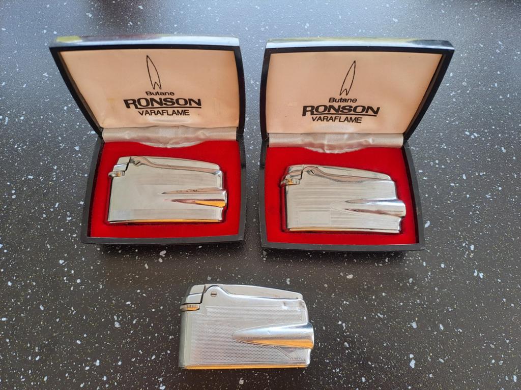 Set van 3 vintage Ronson Varaflame aanstekers, Verzamelen, Ophalen of Verzenden
