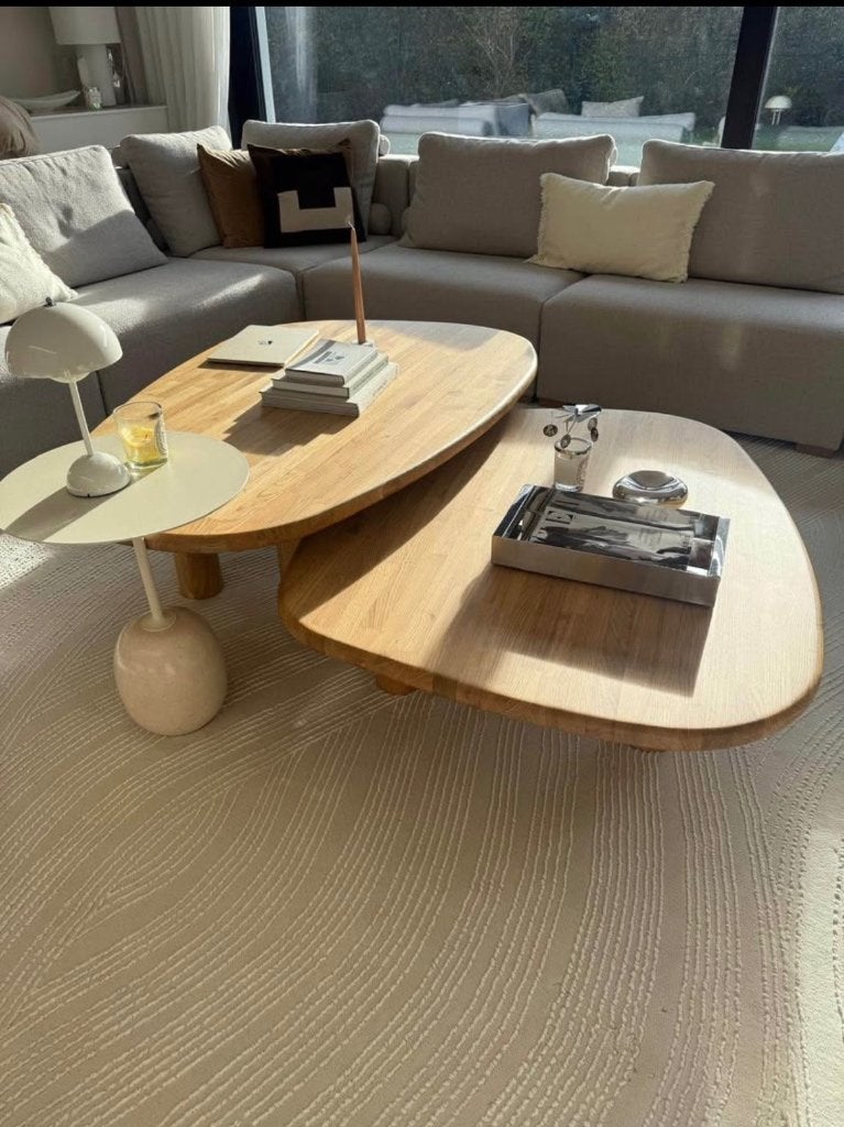 TABLE DE SALON DE LA MARQUE PASSE PARTOUT, Enlèvement, Comme neuf, Bois, Beige