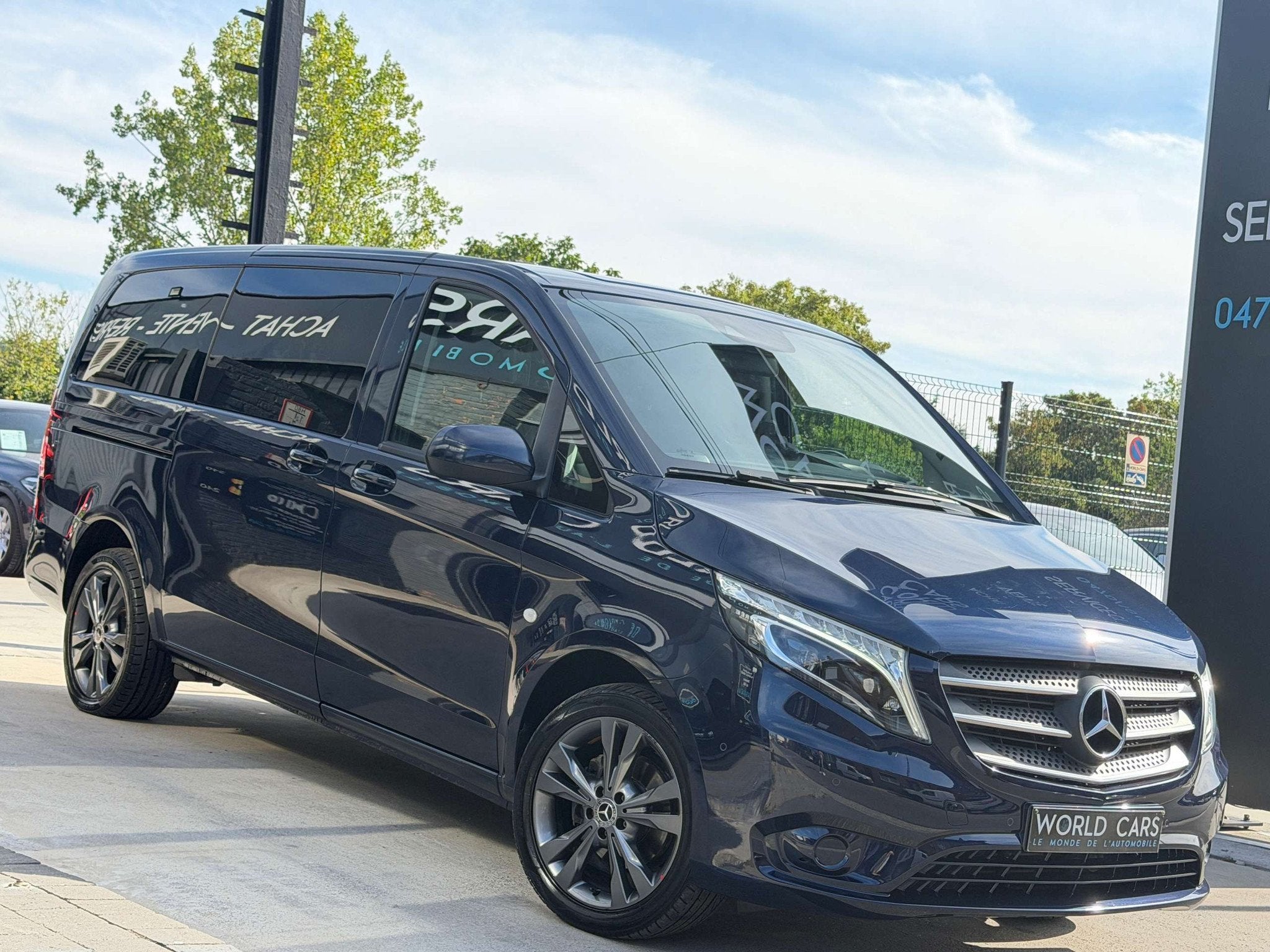 Mercedes-Benz Vito 2.1D BlueTEC 163CV - TVAC- BTW*IN- L2- LO, Cuir, Entreprise, 3 places, Noir