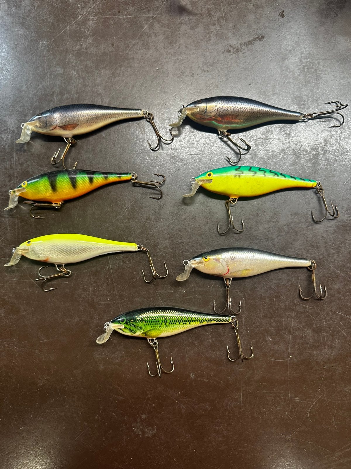 7x Rapala Shallow Shad Rap 9cm te koop., Enlèvement, Comme neuf