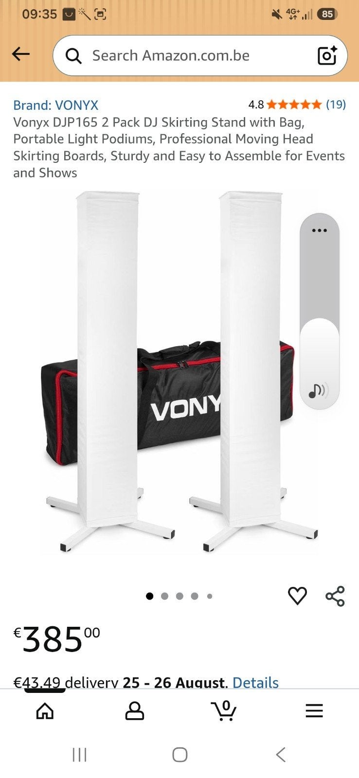 6x Totems Vonyx DJP165 Absolument NEUFS! avec lycra, housses, Enlèvement