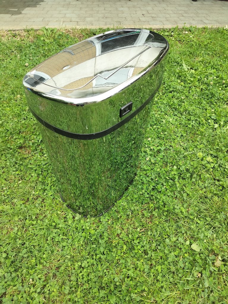 Automatische roestvrijstalen vuilnisbak van 60 liter, Huis en Inrichting, Woonaccessoires | Prullenbakken, Ophalen, Inox, Gebruikt