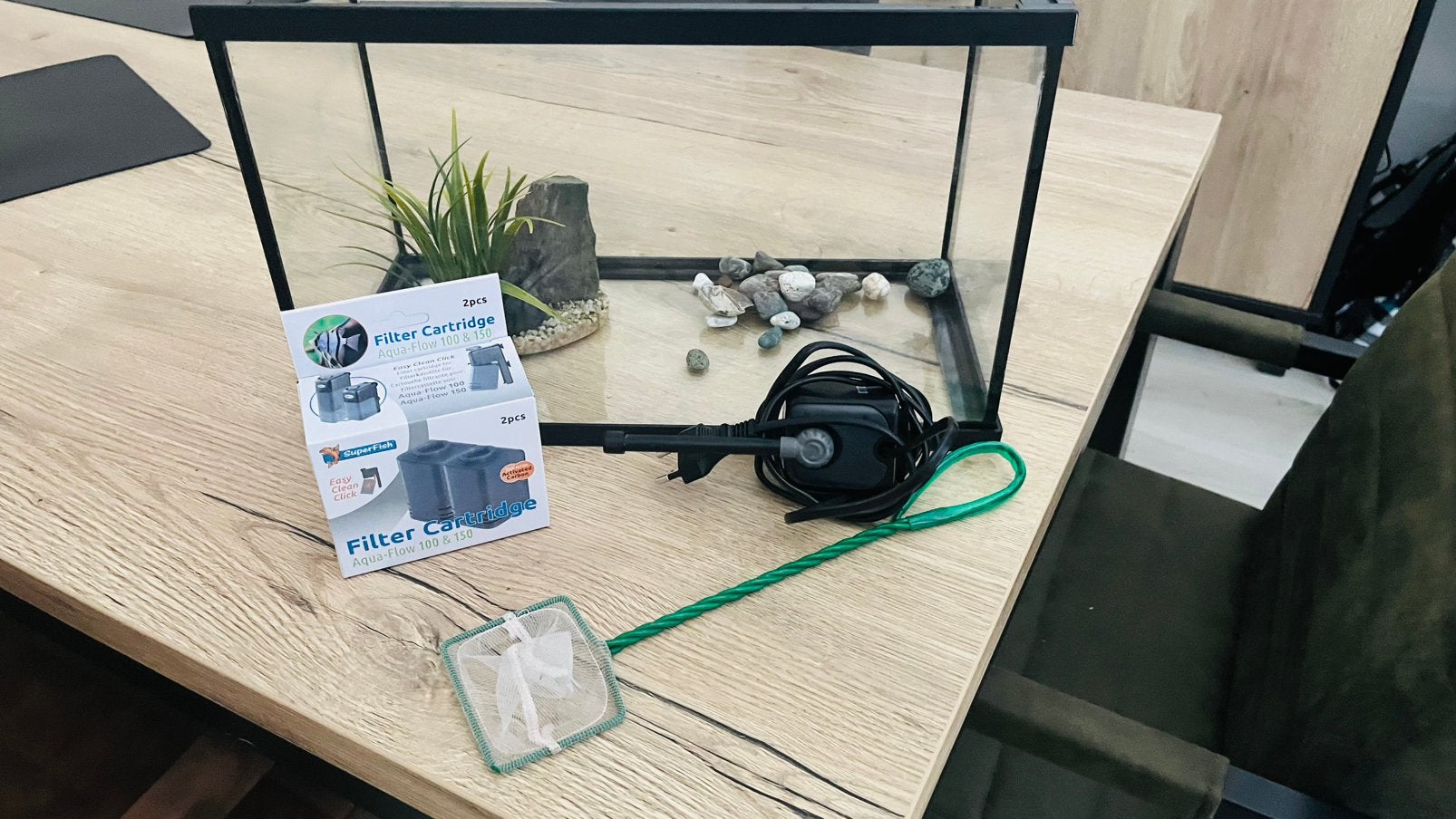 Visaquarium met toebehoren, Enlèvement, Accessoires inclus, Comme neuf, Filter