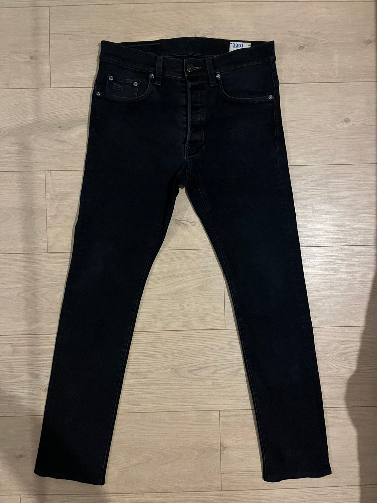 G- star 3301 broek jeans slim Z.G.A.N W33 L32, Ophalen of Verzenden, Zo goed als nieuw, Zwart, W33 - W34 (confectie 48/50)