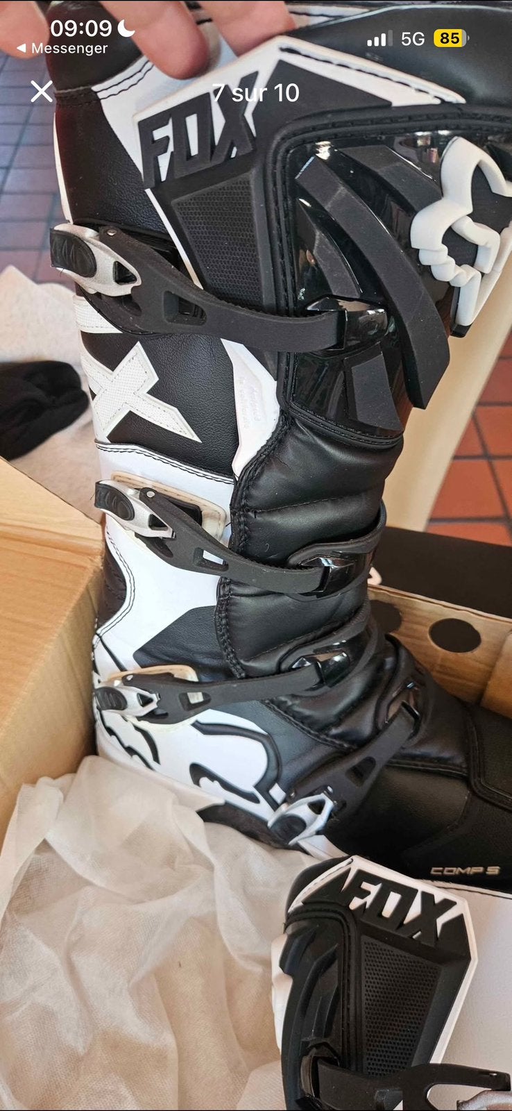 Botte enduro Fox compo 5, Motos, Enlèvement, Seconde main, Hommes, Bottes