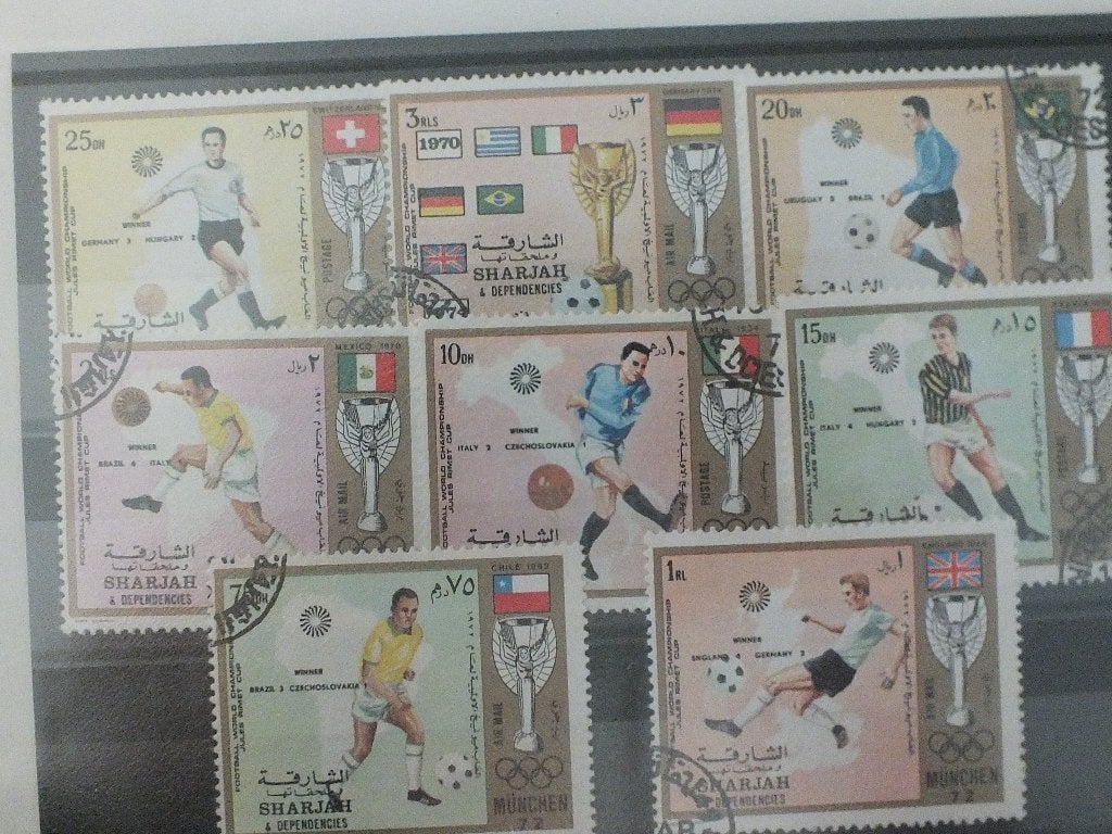 Timbres de loterie de football de Sharjah, Enlèvement ou Envoi, Affranchi