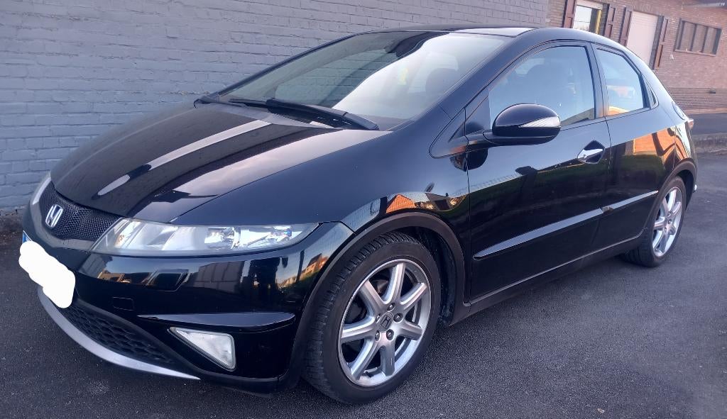 FULL OPTION 1.8VTEC Honda Civic automaat, Auto's, Zwart, 4 cilinders, Zwart, Leder