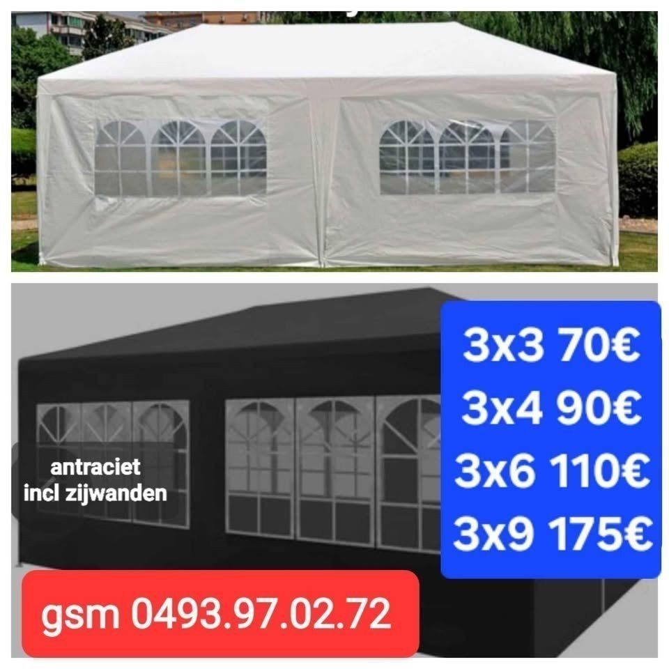 Nieuwe partytenten vanaf 70€ incl zijwanden, Enlèvement, Neuf, Tente de réception