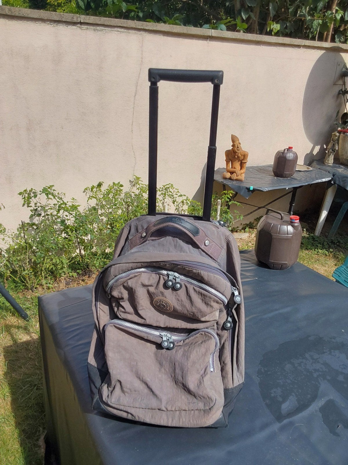 TE KOOP RUGZAK KEPLING+ROULETTES=KLEUR LIGHT-TAUPE/EXT, Ophalen, Beige, Wieltjes