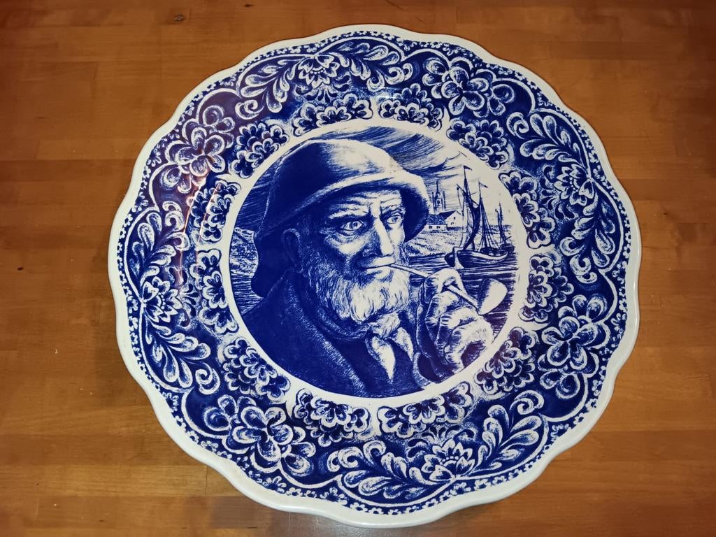 Boch Delfst Blauw bord., Antiek en Kunst, Ophalen of Verzenden