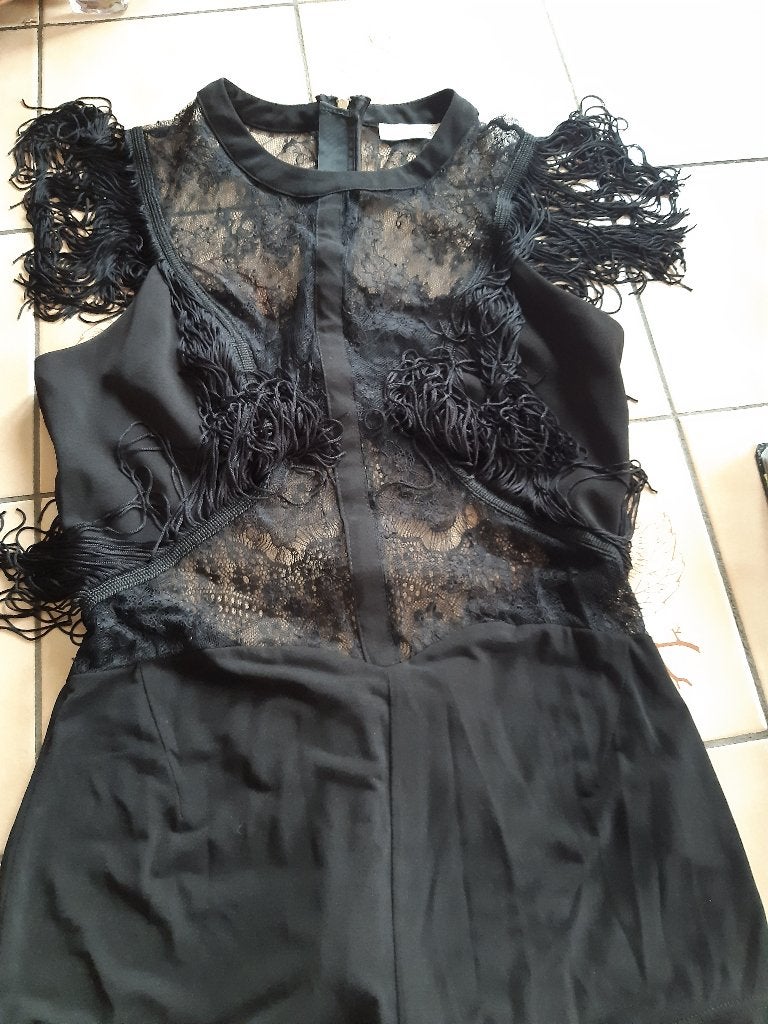 Blouse noire semi-transparente fantaisie « KRELISH », T : S, Ophalen, Zwart, Zo goed als nieuw, Krelish