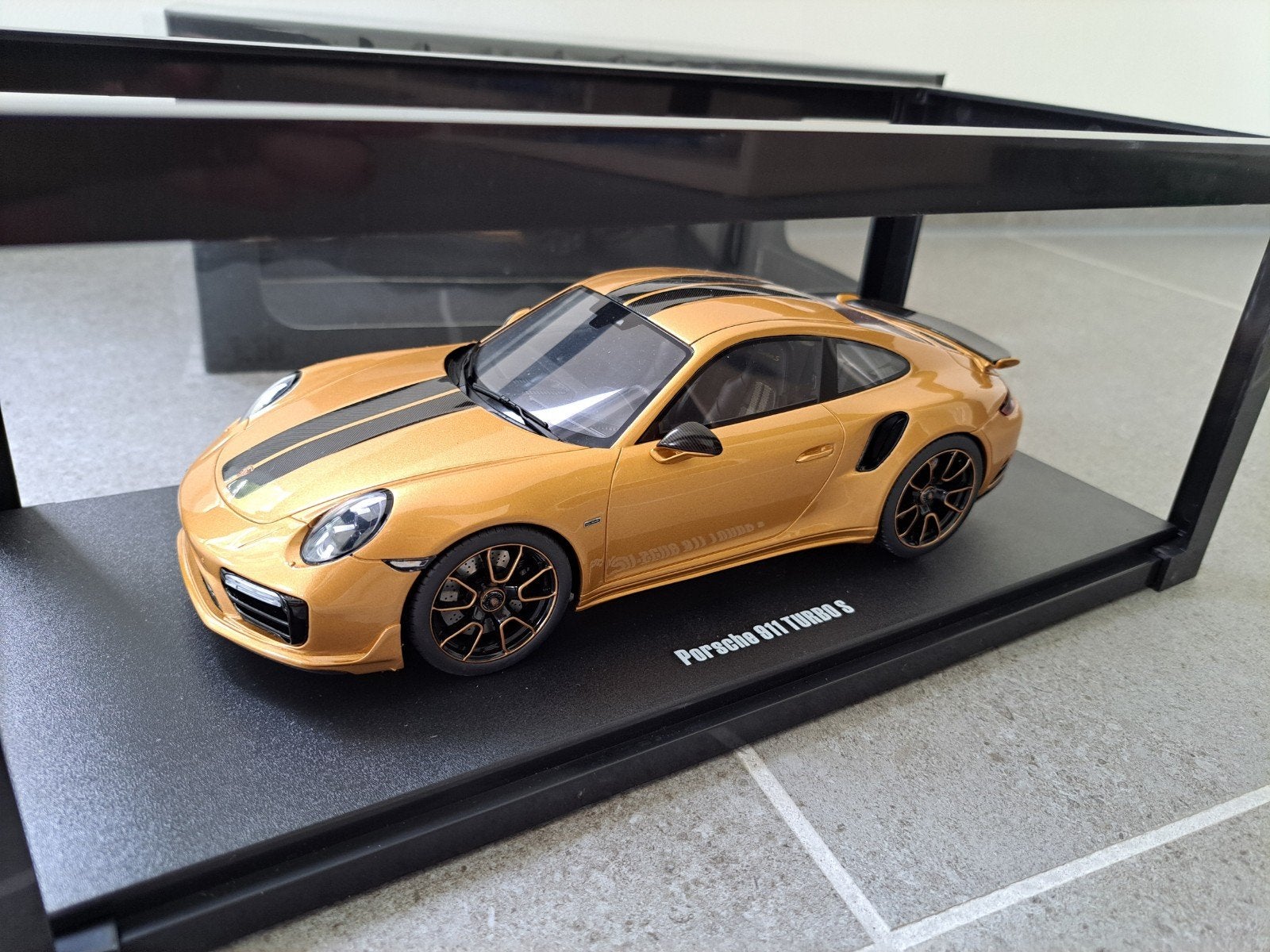 Porsche 911 991 Turbo S Gold GT444 GT Spirit 1/18 Nieuw, Ophalen of Verzenden, Nieuw, Auto, Overige merken