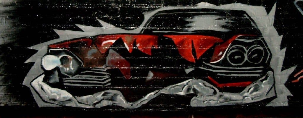 Heb je saaie garagemuren,graffiti stijl, foto 5
