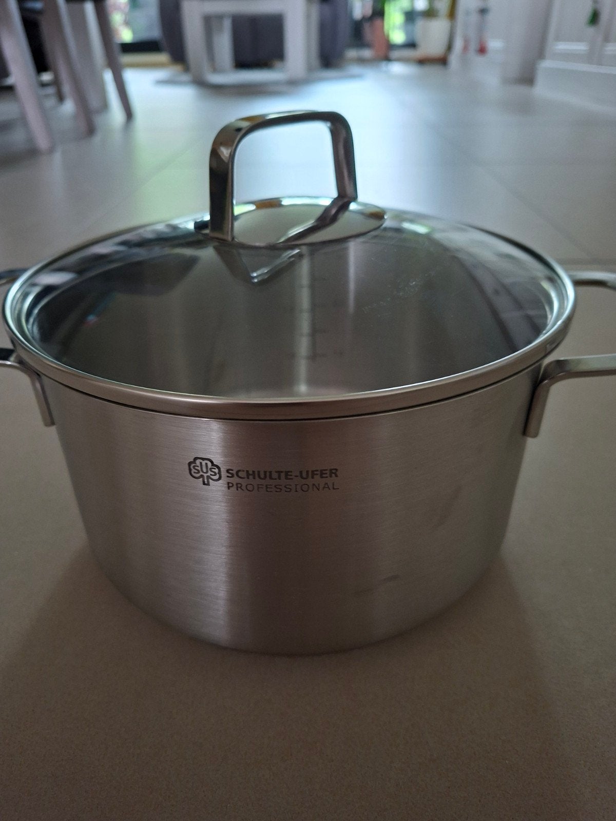 Kookpot met glazen deksel.  3,5 liter.  In roestvrij staal., Huis en Inrichting, Ophalen, Met deksel, Nieuw, Kookpan