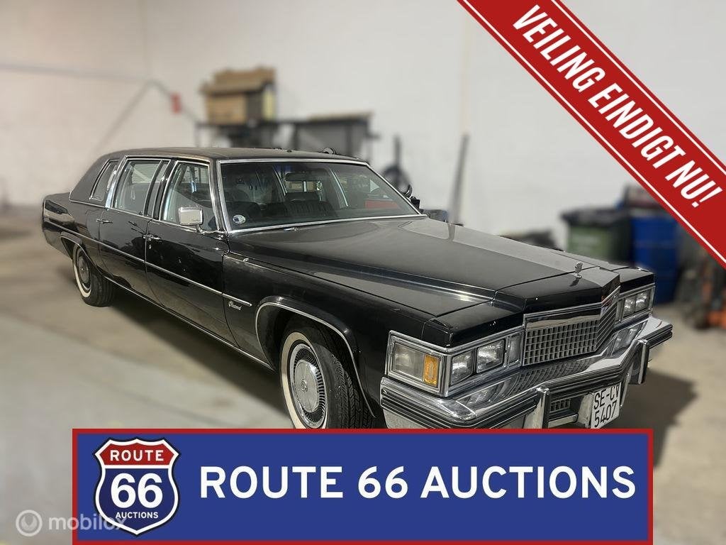 Cadillac Fleetwood Limousine | 1978 | Route 66 Auctions, Cadillac, Zwart, Bedrijf, Handgeschakeld