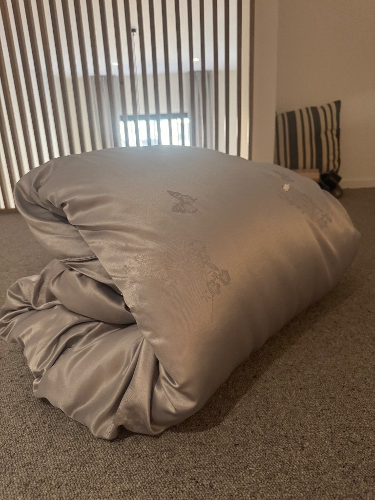 Duvet, Maison & Meubles, Chambre à coucher | Linge de lit, Gris, Enlèvement, Utilisé, Couverture ou Couette
