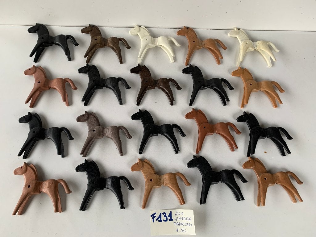 PLAYMOBIL F131: LOT 20 VINTAGE PAARDEN, Gebruikt, Losse onderdelen, Ophalen of Verzenden, Country