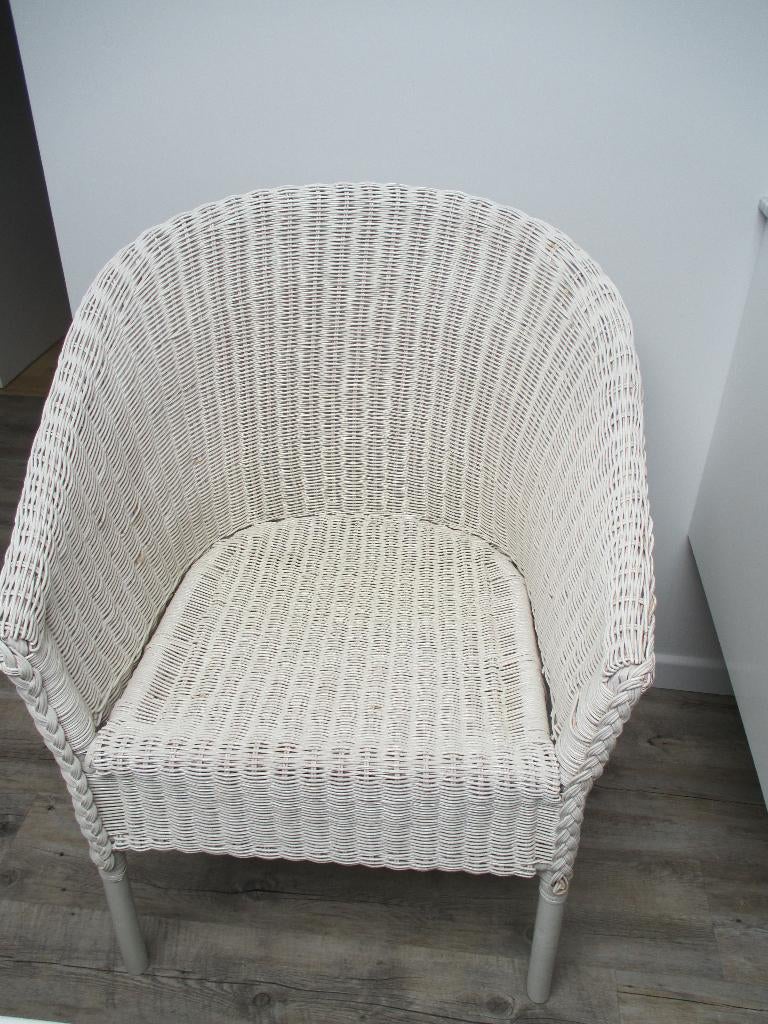 Rieten zetel wit, Huis en Inrichting, Ophalen, Zo goed als nieuw, Eenpersoons, Riet of Rotan