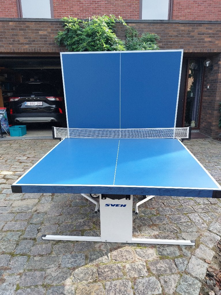 Tafeltennistafel, Sports & Fitness, Enlèvement, Comme neuf, Table d'extérieur, Pliante