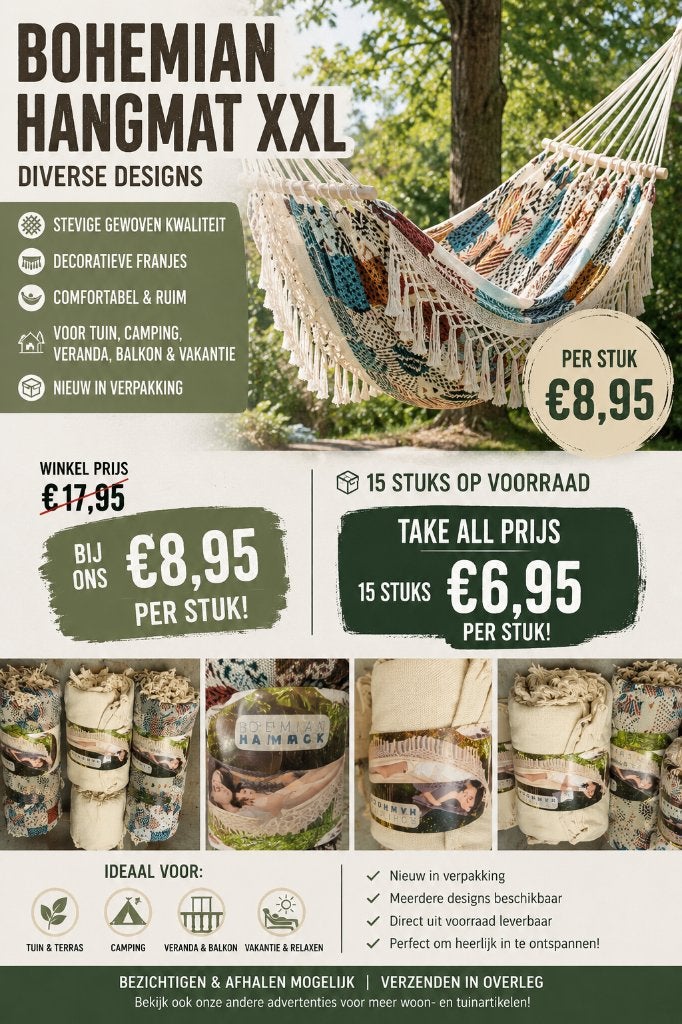 Bohemian hangmatten / hammocks – 15 stuks op voorraad, Jardin & Terrasse, Hamacs, Neuf, Enlèvement ou Envoi, Pliable, Une personne
