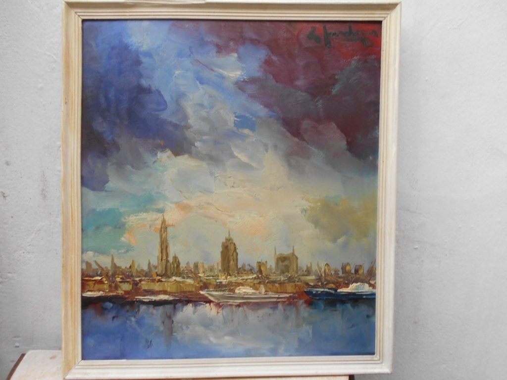 LEO JORDAENS  DE REDE VAN ANTWERPEN  1975, Antiquités & Art, Enlèvement ou Envoi, Signé