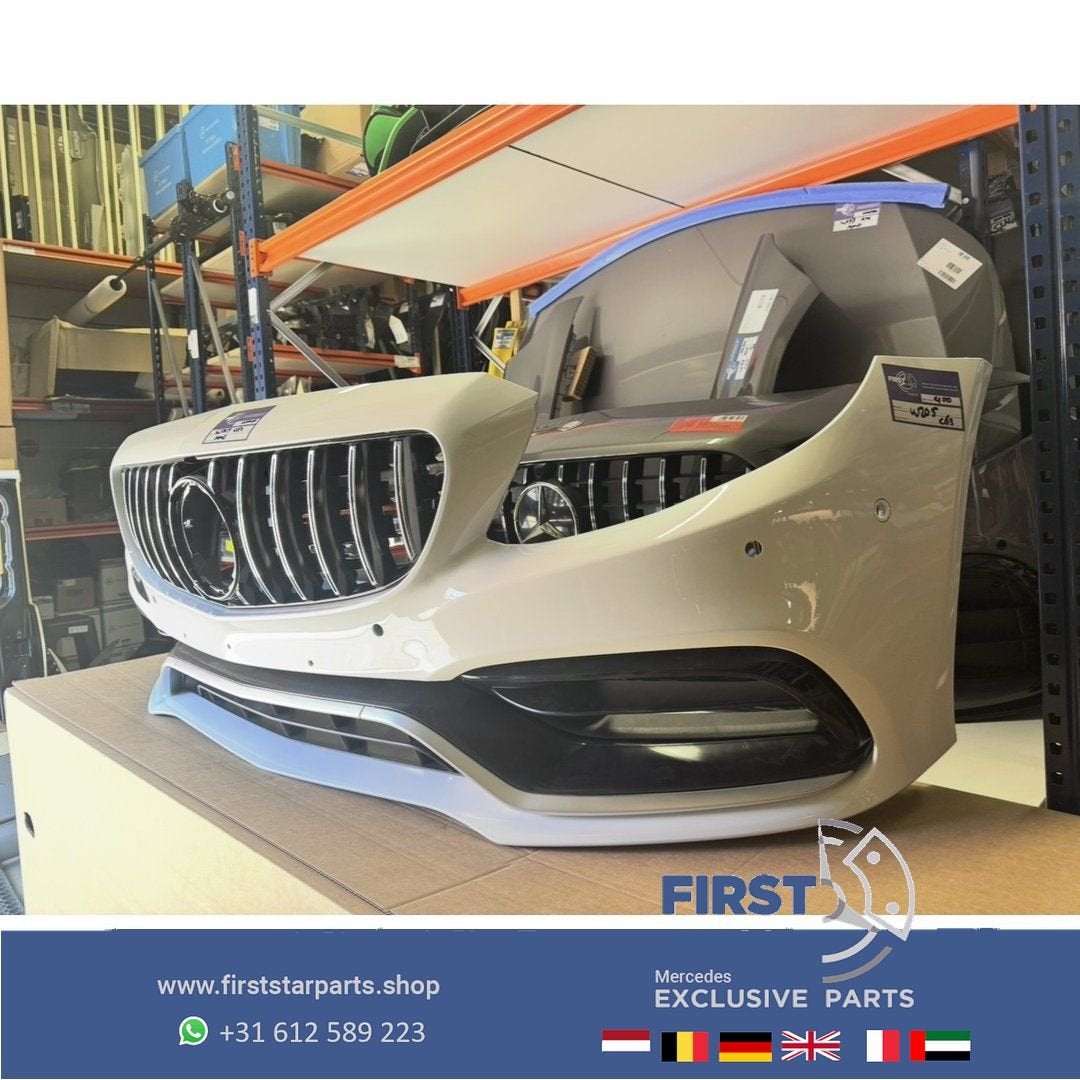 W205 C205 C63 AMG FACELIFT BUMPER COMPLEET A2058804701 voor, Gebruikt, -, Voor, Ophalen of Verzenden