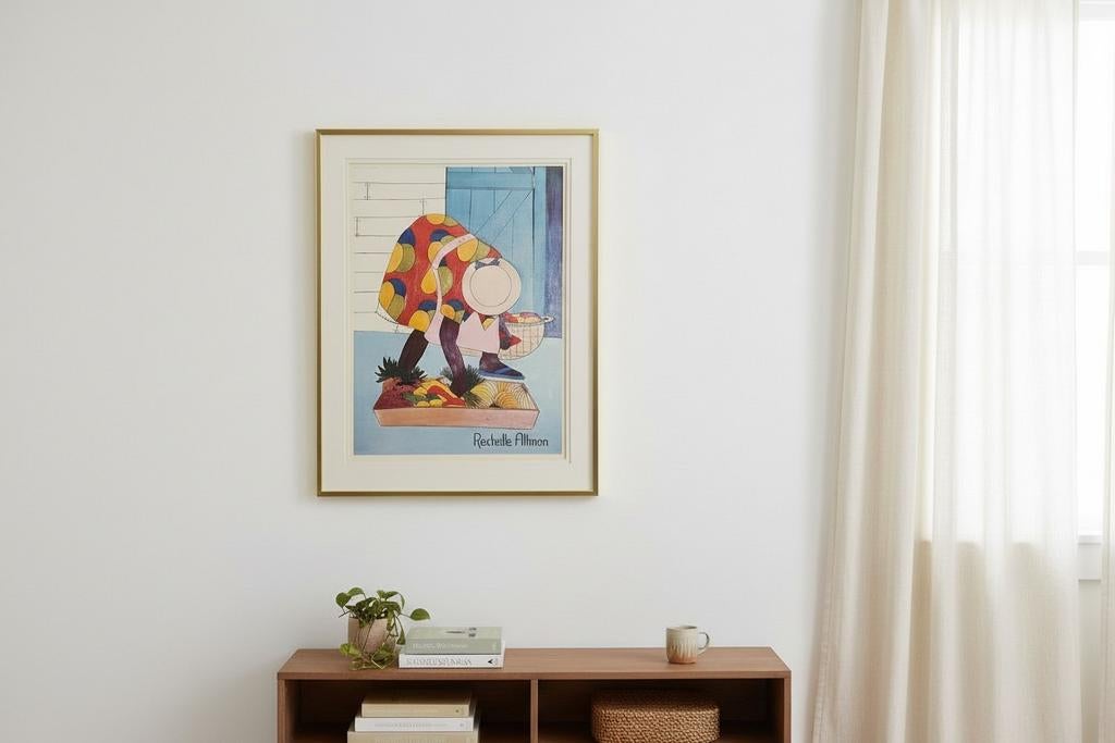 Lithographie rare de Rachelle Altman Barbados de 1979 - Prof, Antiquités & Art, Enlèvement ou Envoi