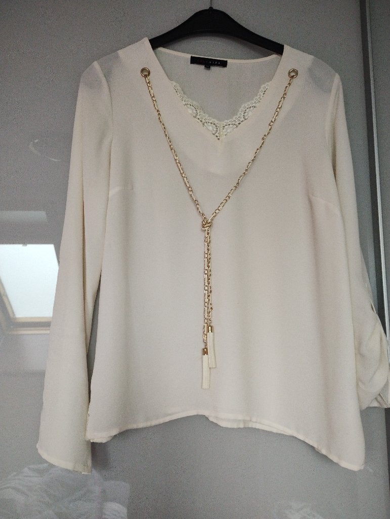 blouse, Lola & Liza, Ophalen, Maat 38/40 (M), Wit