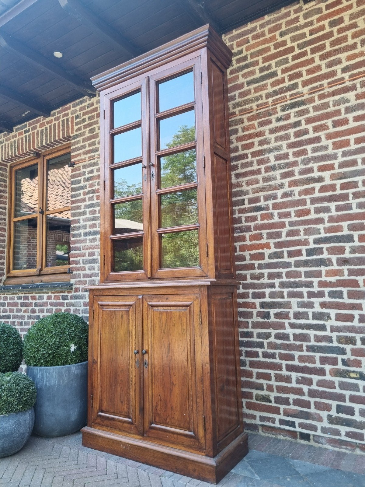 Eiken buffetkast/vitrinekast GRATIS LEVERING, Huis en Inrichting, Ophalen, Flamant, 50 tot 100 cm, 25 tot 50 cm