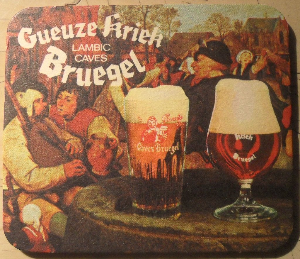 Sous-bock Gueuze Kriek Lambic Cave Bruegel, Ophalen of Verzenden, Viltje(s)