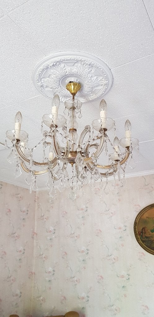 2 Lustres en cristal et 2 appliques, Maison & Meubles, Lampes | Lustres, Enlèvement, Utilisé