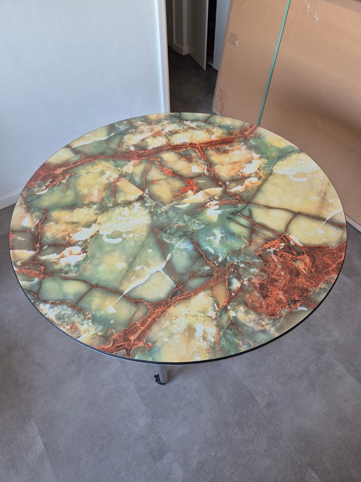 Table basse ronde 130 cm, Maison & Meubles, Autres essences de bois, Rond, Comme neuf, 100 à 150 cm