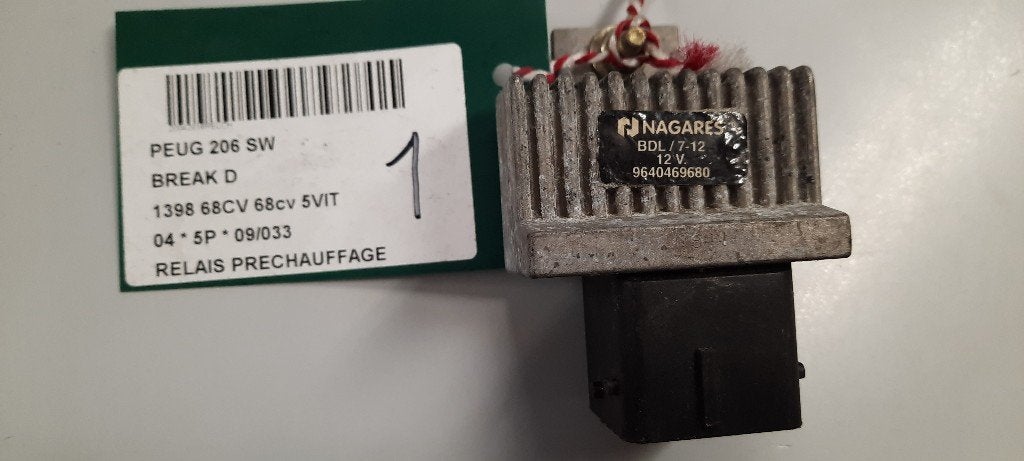 VOORGLOEI RELAIS Peugeot 206 SW (2E / K) (9640469680), Auto-onderdelen, Elektronica en Kabels, Peugeot, Gebruikt