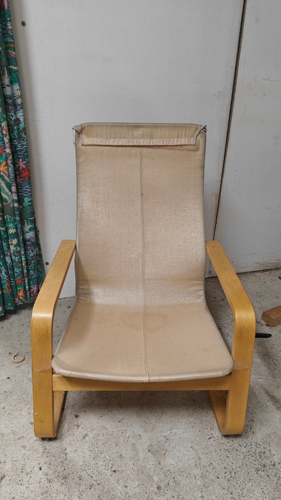 Oude salonstoel zonder kussen, Maison & Meubles, Chaises, Brun, Enlèvement, Utilisé, Bois