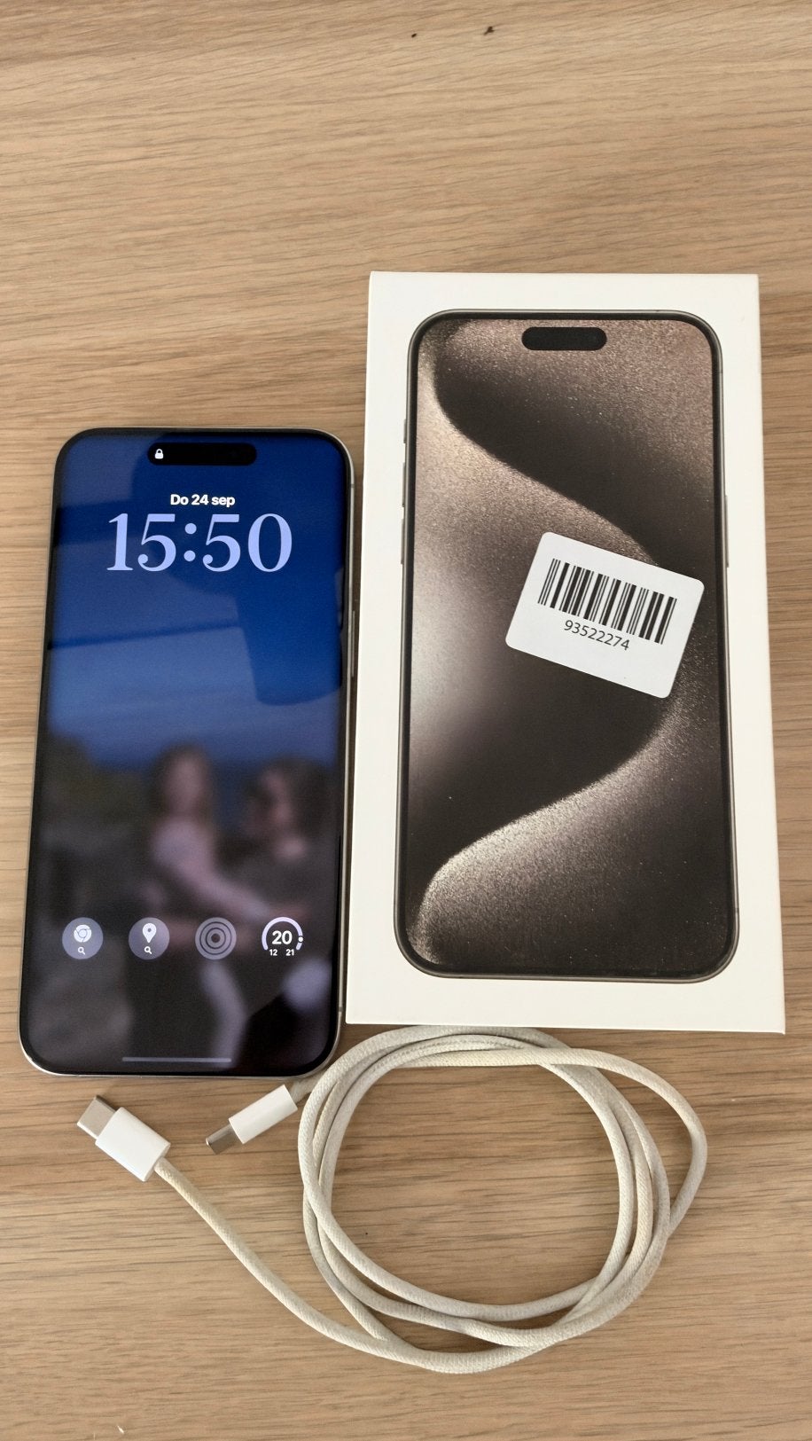 Iphone 15 Pro Max 256GB Natural Titanium, Télécoms, 256 GB, IPhone 15, Gris, 86 %