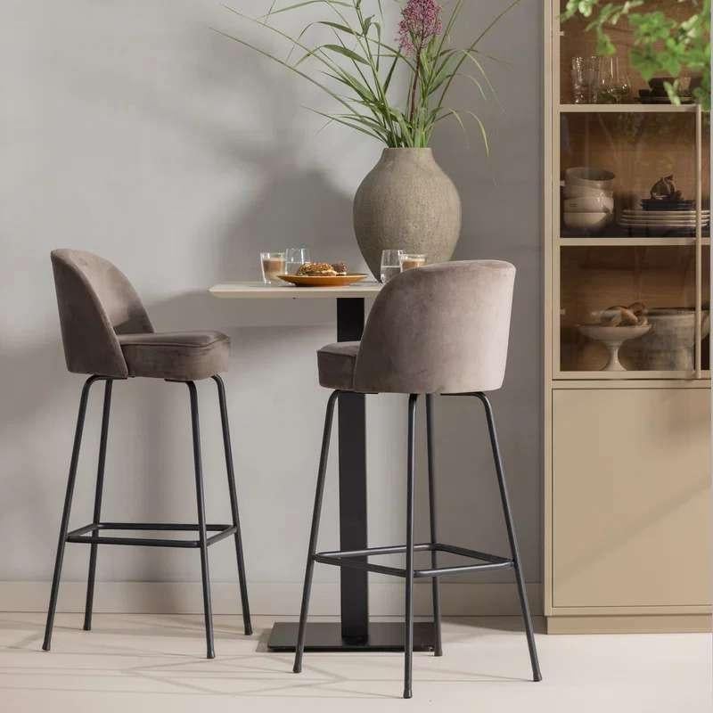 Barkruk Vogue Nougat - BePureHome - 50% - 3 stuks, Ophalen, Met voetsteun, Nieuw, 90 cm of meer