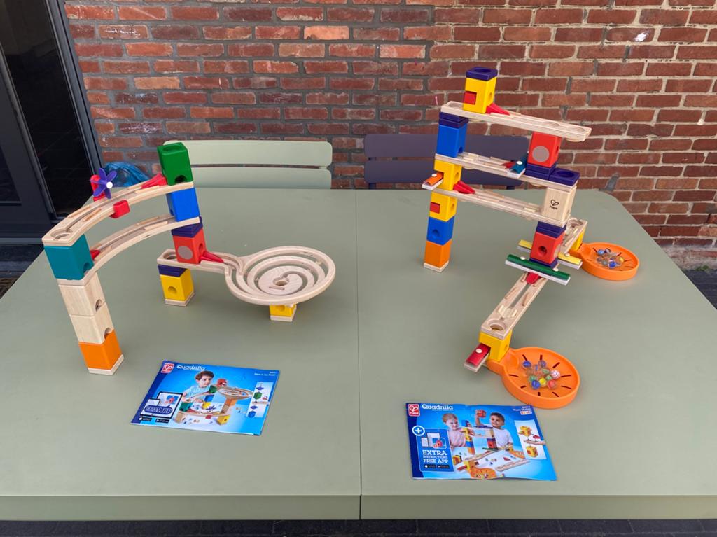 2 x Hape Houten knikkerbaan, Kinderen en Baby's, Ophalen, Zo goed als nieuw