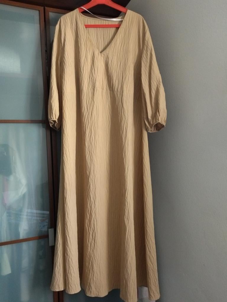 Lange jurk, Primark, Beige, Maat 42/44 (L), Ophalen of Verzenden