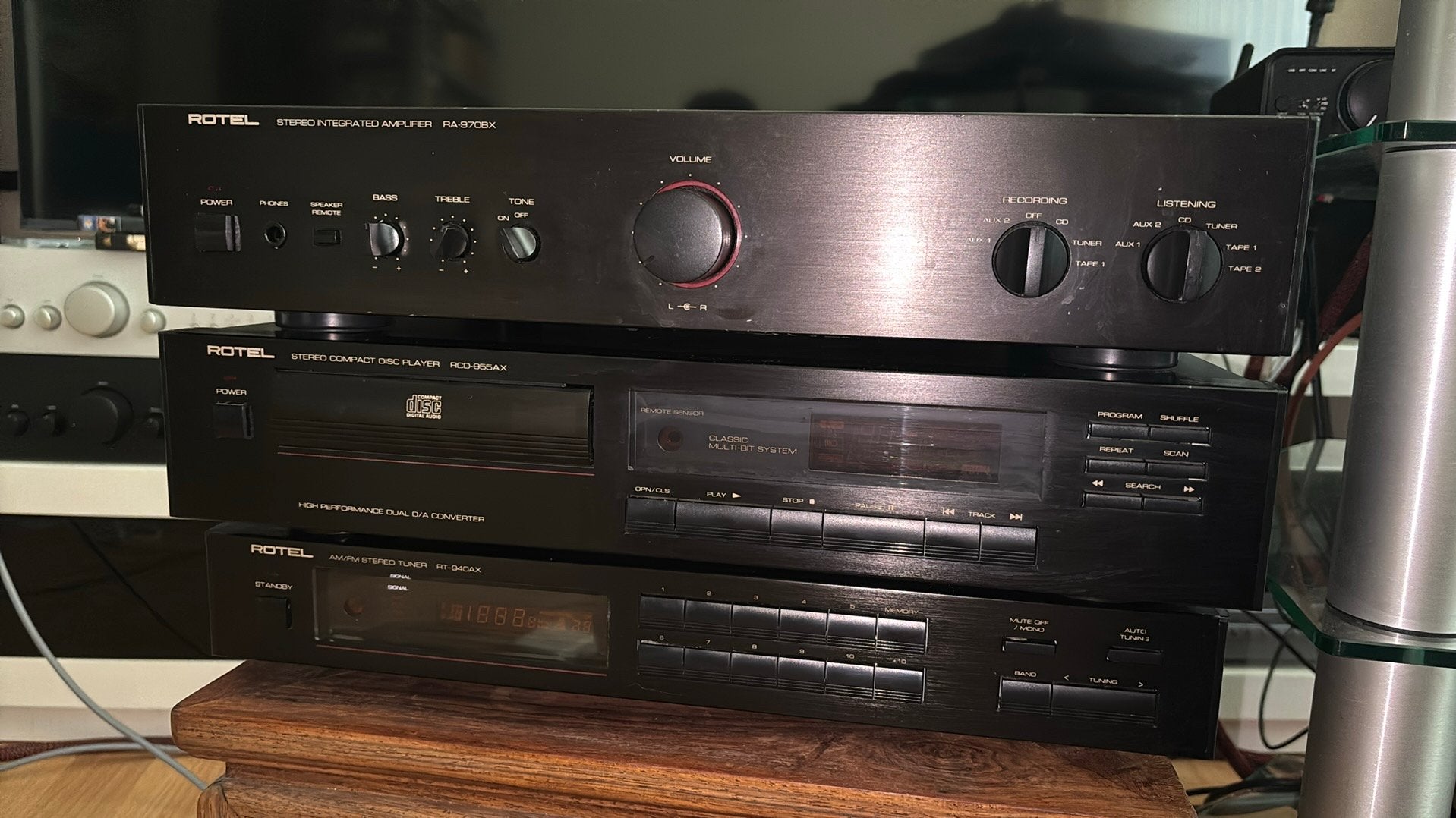 Rotel RA 970 BX + RCD 955 AX + RT 940 AX Hifi-systeem, Ophalen, Zo goed als nieuw