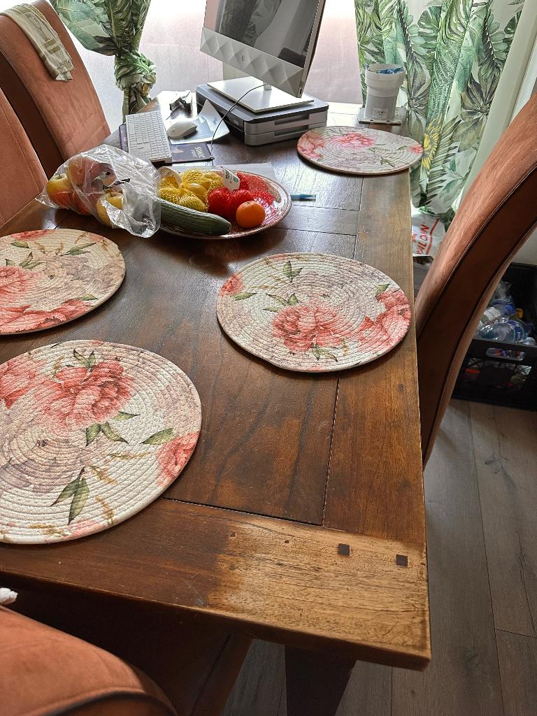 Tafel met stoelen, Huis en Inrichting, Tafels | Eettafels, Ophalen, Gebruikt, 50 tot 100 cm, Vijf personen of meer