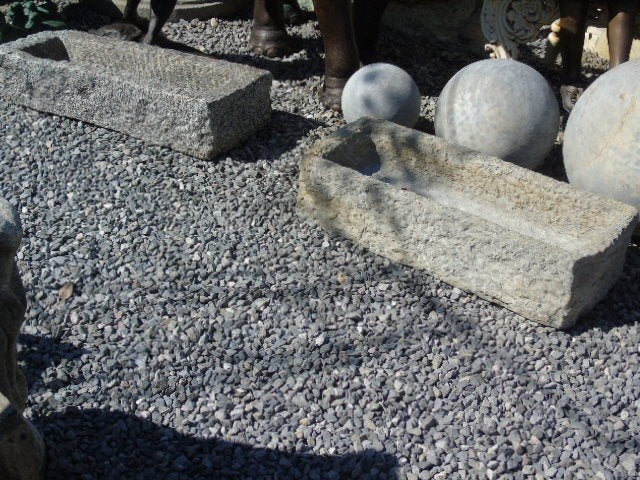 bac ou auge en pierre bleu , jardinière , grand choix !!, Moins de 30 cm, Pierre, Enlèvement, Utilisé