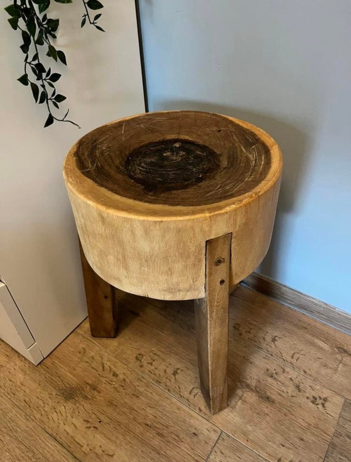 Mooie zware houten kruk | Storebror, Maison & Meubles, Tabourets, Enlèvement, Comme neuf