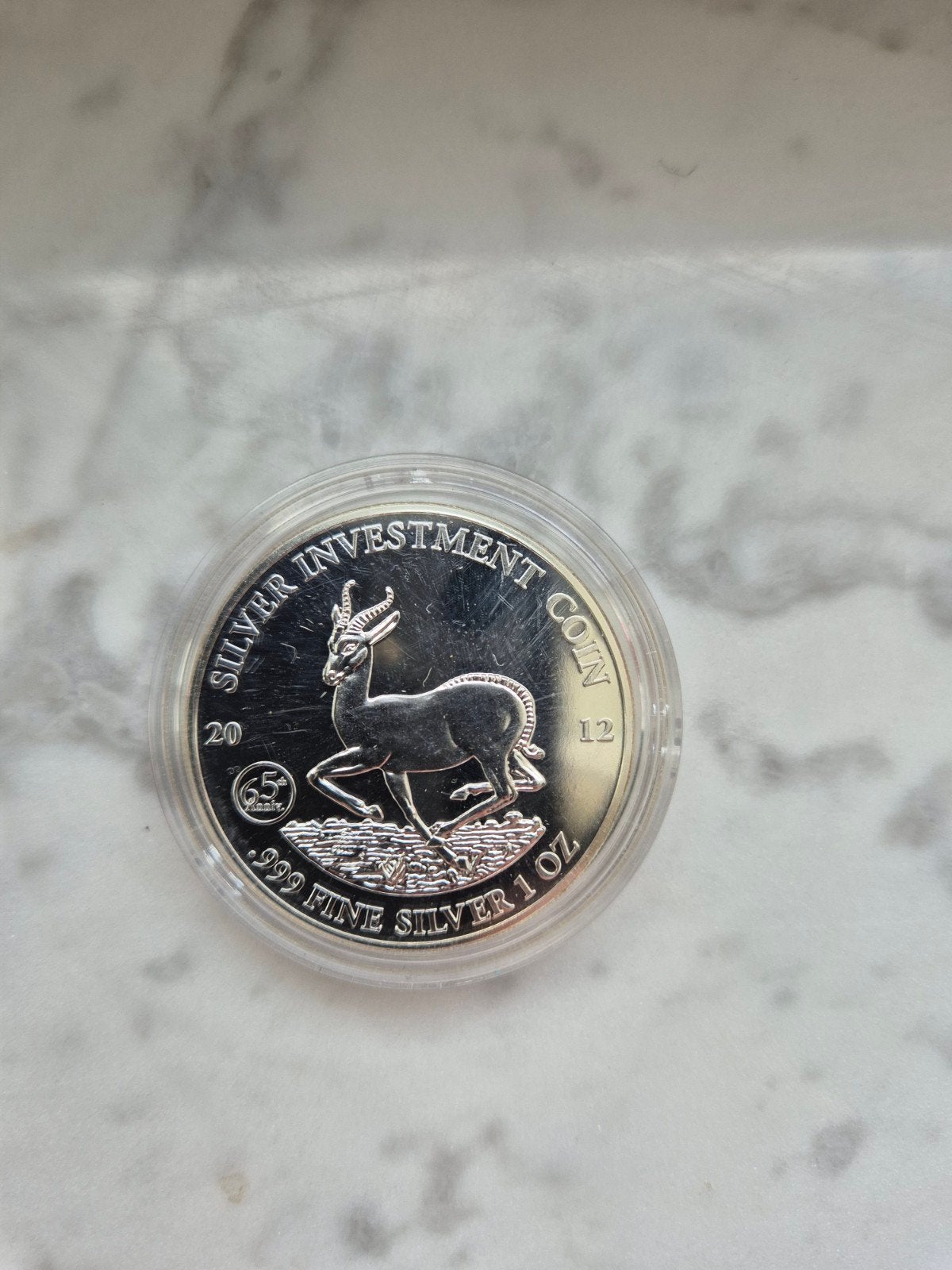 1oz 999 silver - Gabon - springbok 2012, Enlèvement