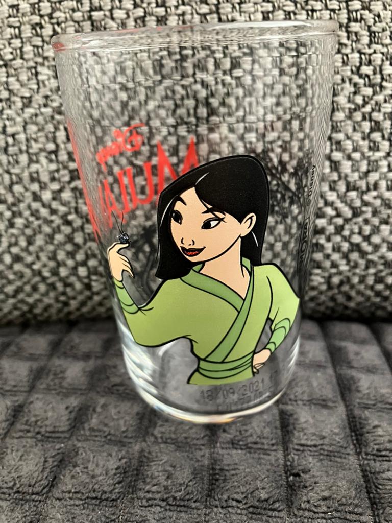 Verre 10 cm Mulan disney, Enlèvement ou Envoi, Comme neuf