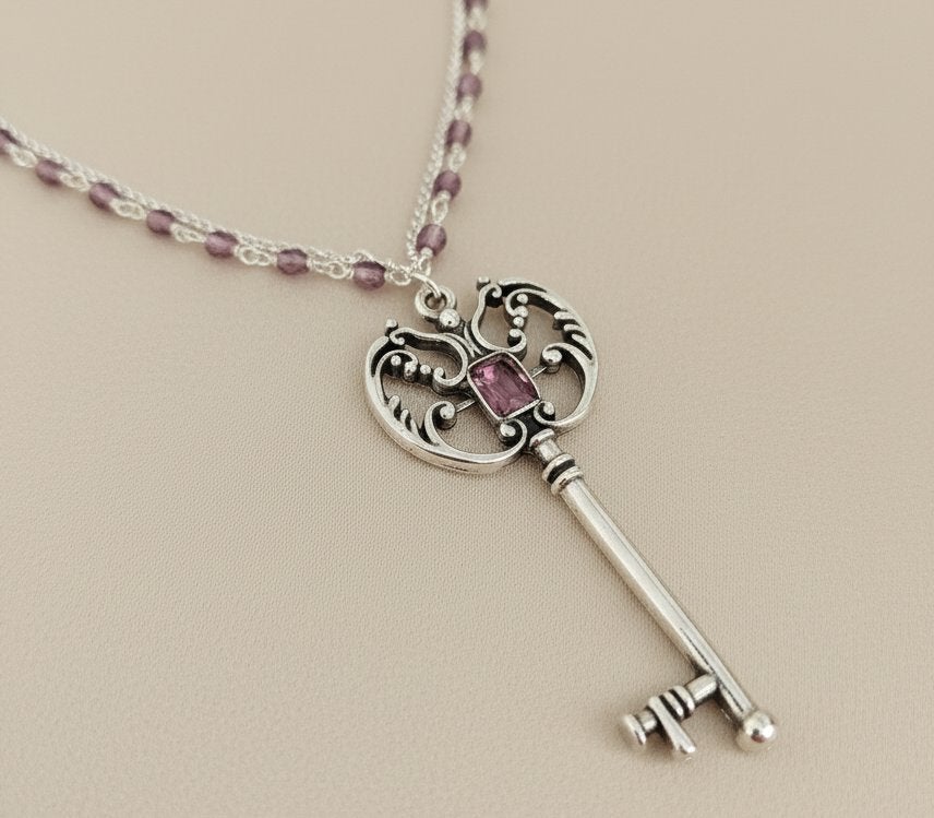 Ketting - Verzilverd met Swarovski-kristal, Handtassen en Accessoires, Overige kleuren, Nieuw, Ophalen of Verzenden, Met kristal
