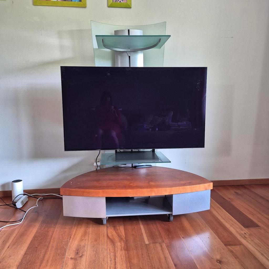 Retro Design tv meubel met fineerblad in kerselaar, Huis en Inrichting, Ophalen, Gebruikt, 100 tot 150 cm, Design