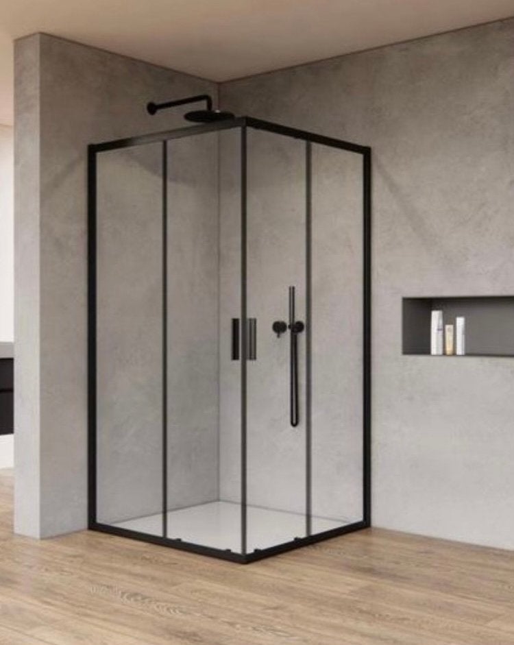 Cabine de douche noire 90x90 cm - nano anticalcaire -Nouveau, Enlèvement, Neuf