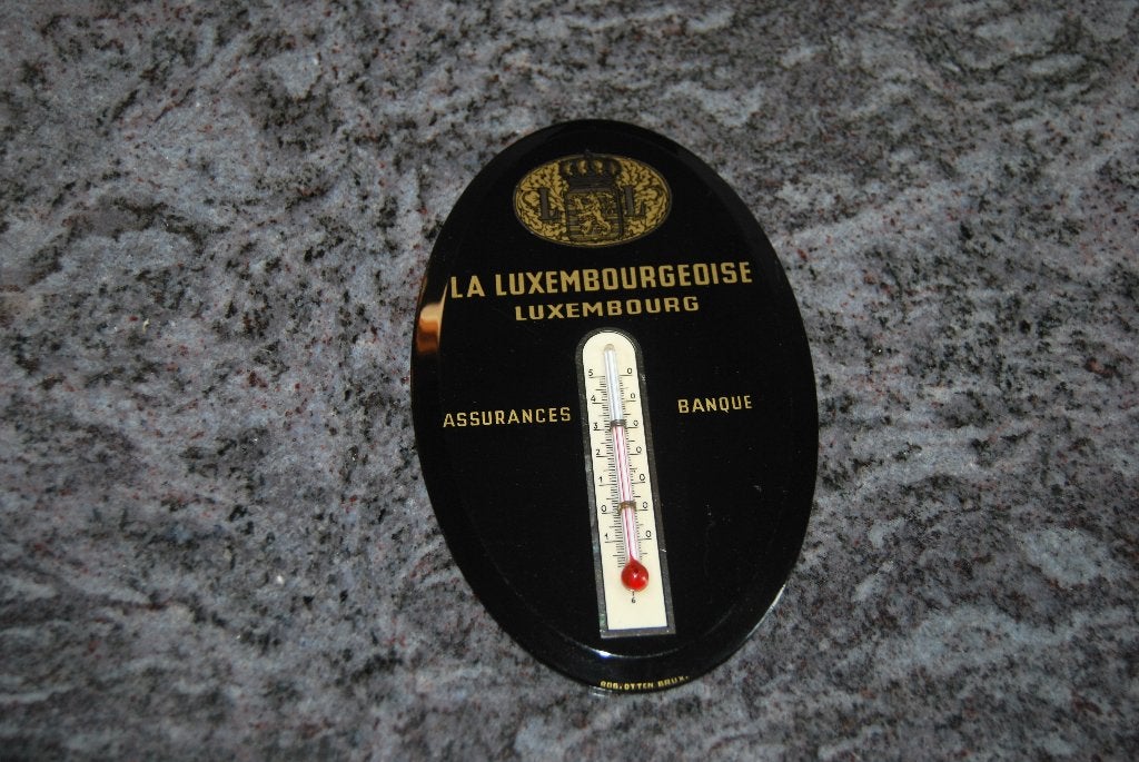 THERMOMETER VOOR IN DE PUB. DE LUXEMBURGSE BANKVERZEKERING, Verzamelen, Merken en Reclamevoorwerpen, Ophalen of Verzenden