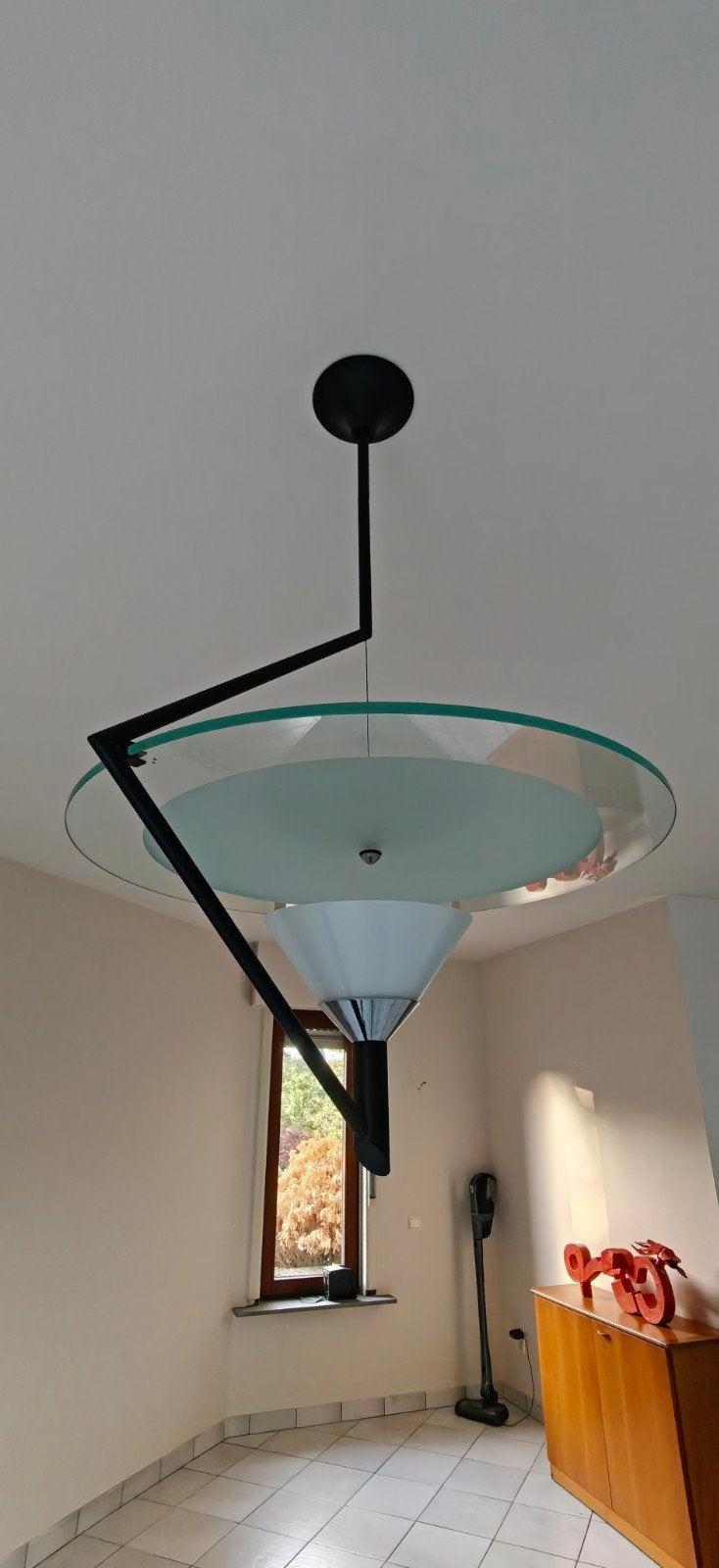 vintage 80/90 lamp, Ophalen, Gebruikt, Glas, Vintage